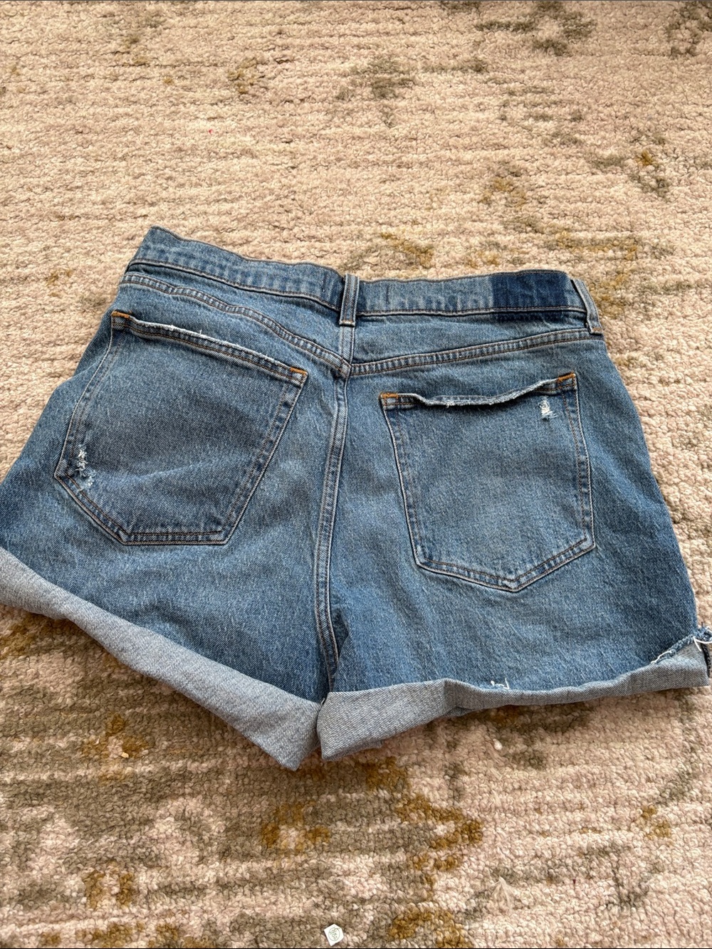 Abercrombie & Fitch Women's Rolled Hem Denim Shorts - Blue - Picture 2 of 3